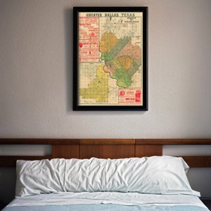 Vintage poster Old Map Dallas Texas