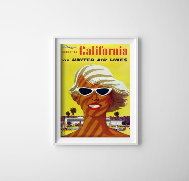 Vintage poster California United Air Lines Stan Galli