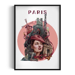 Photo black frame Paris