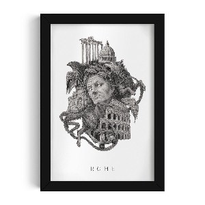 Photo black frame Rome Black and White