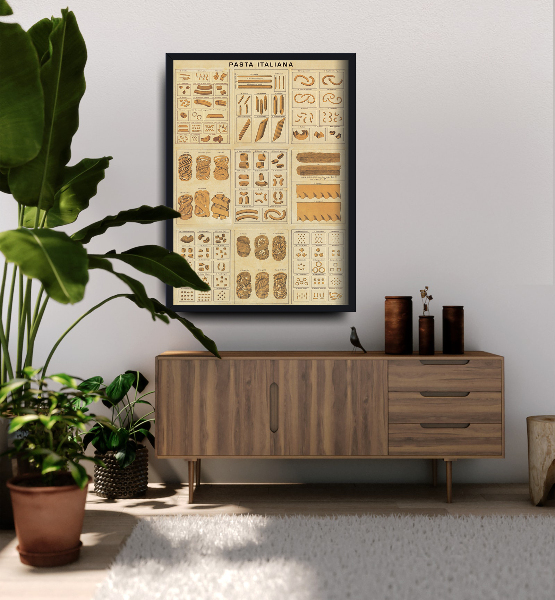 Wall art Pasta Italiana Vintage Style Pasta Collage