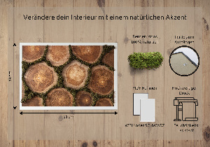 Moss wall art Trunk cross -section