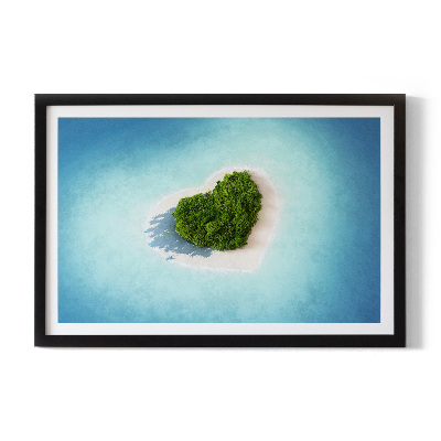 Moss picture Heart -shaped island