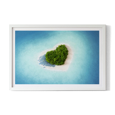 Moss picture Heart -shaped island