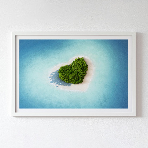 Moss picture Heart -shaped island
