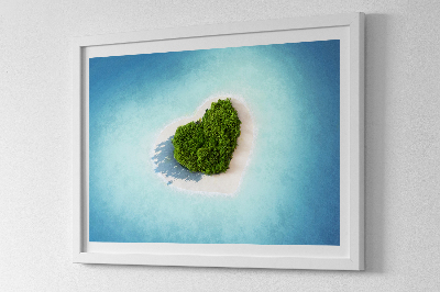 Moss picture Heart -shaped island