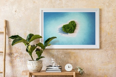 Moss picture Heart -shaped island