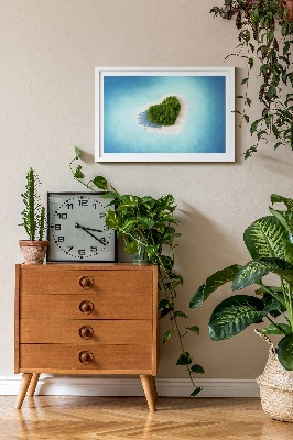 Moss picture Heart -shaped island