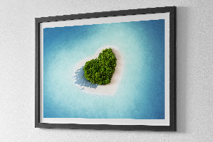 Moss picture Heart -shaped island