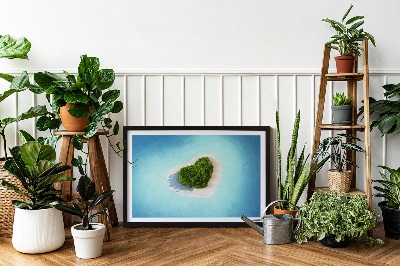 Moss picture Heart -shaped island