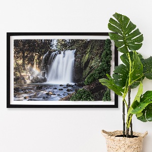 Moss wall art Waterfall surrounded by trees