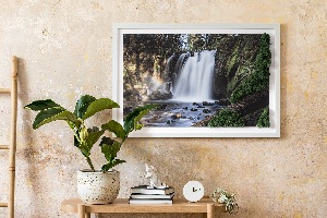 Moss wall art Waterfall surrounded by trees