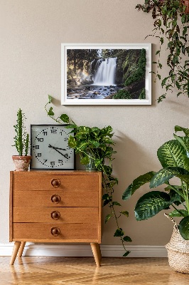 Moss wall art Waterfall surrounded by trees