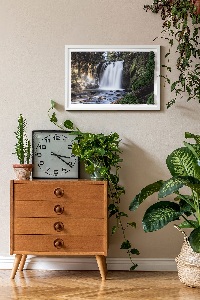 Moss wall art Waterfall surrounded by trees