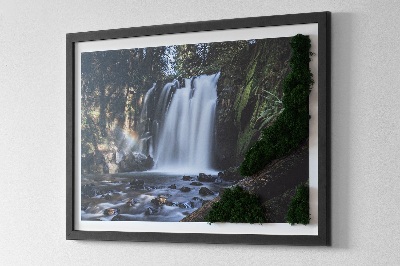 Moss wall art Waterfall surrounded by trees