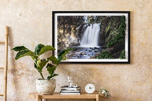 Moss wall art Waterfall surrounded by trees