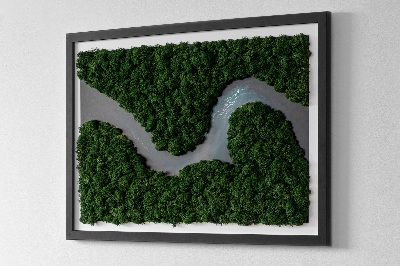 Moss wall art River in the Forest