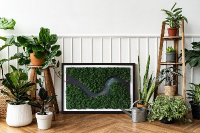Moss wall art River in the Forest