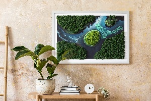 Moss wall art Island on the backwaters