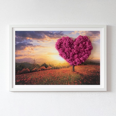 Living moss wall art Heart -shaped tree