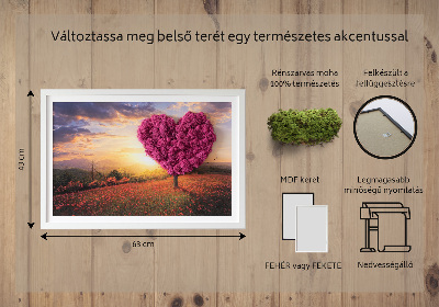 Living moss wall art Heart -shaped tree