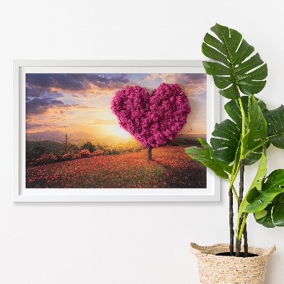 Living moss wall art Heart -shaped tree