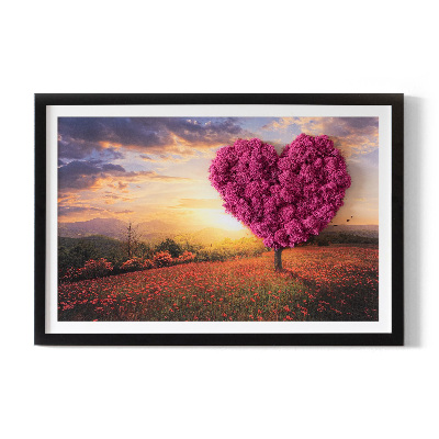Living moss wall art Heart -shaped tree