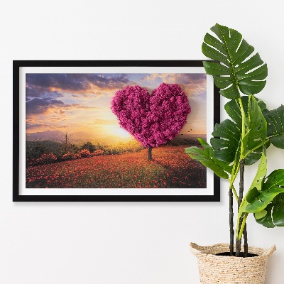 Living moss wall art Heart -shaped tree