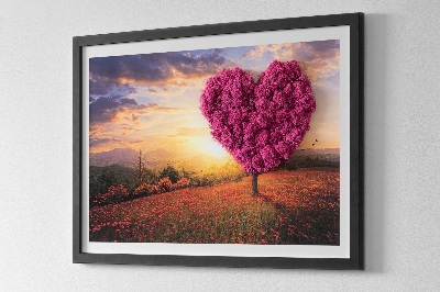 Living moss wall art Heart -shaped tree