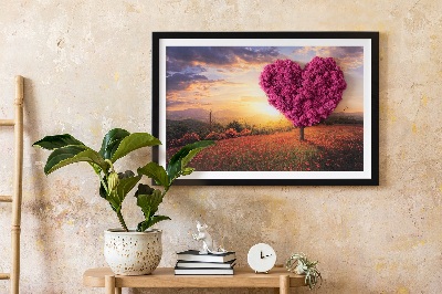 Living moss wall art Heart -shaped tree