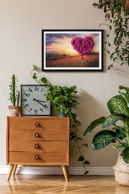 Living moss wall art Heart -shaped tree