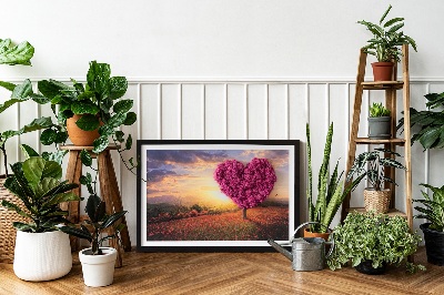 Living moss wall art Heart -shaped tree