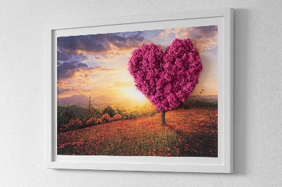 Living moss wall art Heart -shaped tree