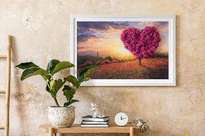 Living moss wall art Heart -shaped tree