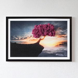 Framed moss wall art A tree over the abyss