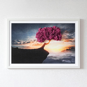 Framed moss wall art A tree over the abyss