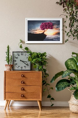 Framed moss wall art A tree over the abyss