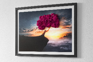 Framed moss wall art A tree over the abyss