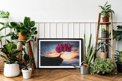 Framed moss wall art A tree over the abyss