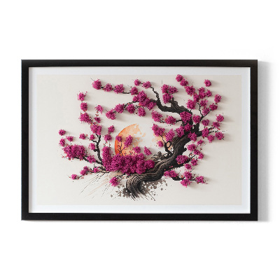 Framed moss wall art Cherry tree