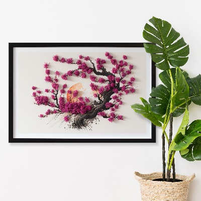 Framed moss wall art Cherry tree