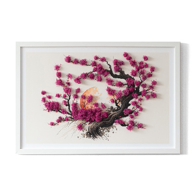 Framed moss wall art Cherry tree