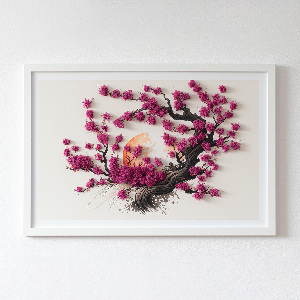 Framed moss wall art Cherry tree