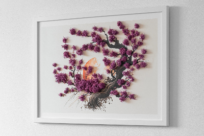 Framed moss wall art Cherry tree