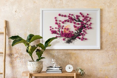 Framed moss wall art Cherry tree