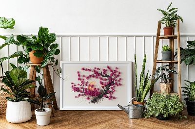 Framed moss wall art Cherry tree