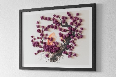 Framed moss wall art Cherry tree