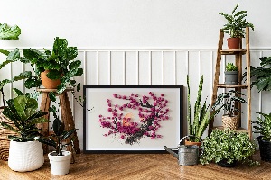 Framed moss wall art Cherry tree