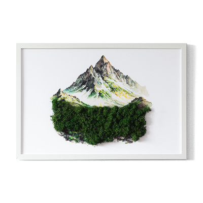 Living moss wall art The top of the mountain over the forest