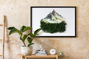 Living moss wall art The top of the mountain over the forest